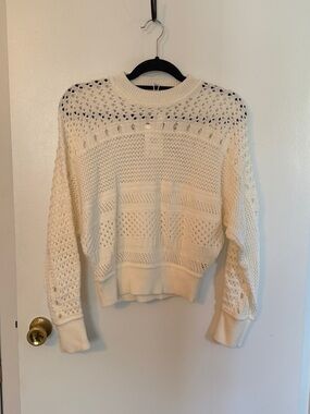 NWT Madewell Cream Open-Knit Crewneck Sweater